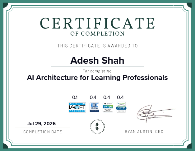 AI Architecture for Learning Professionals Certificate