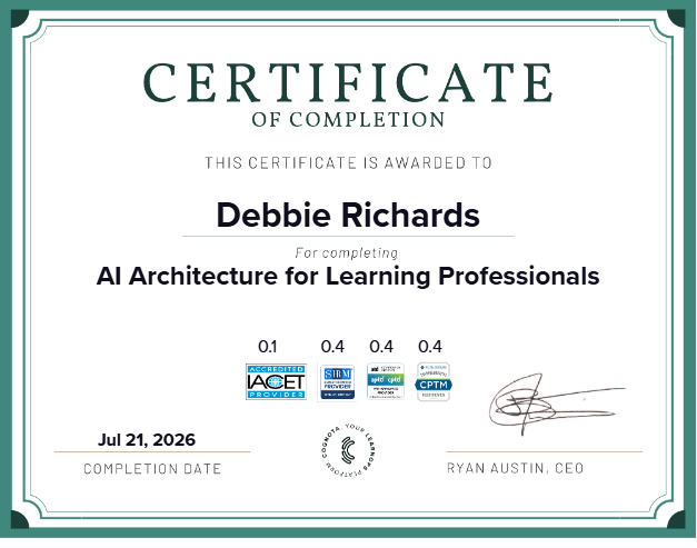 AI Architecture for Learning Professionals Certificate