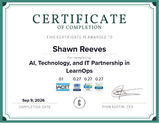 AI, Technology, and IT Partnership in LearnOps Certificate