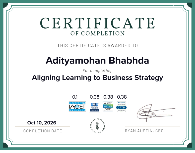 Aligning Learning to Business Strategy Certificate