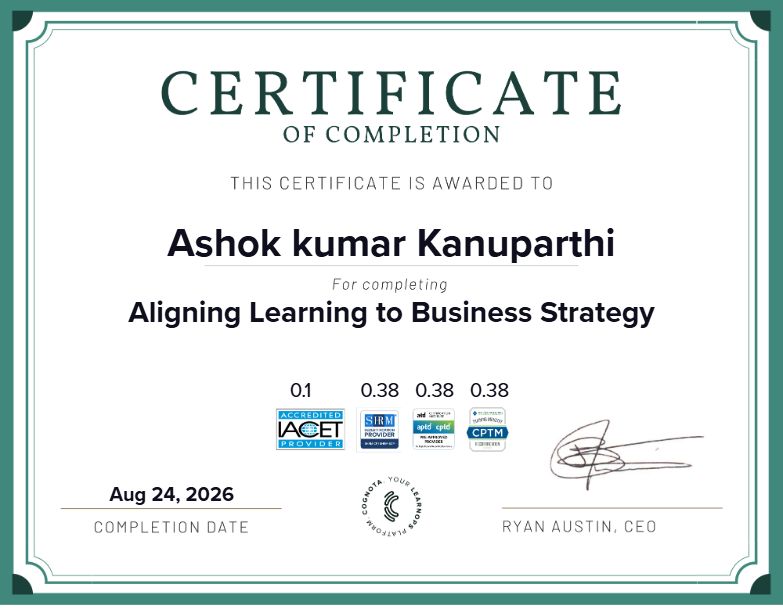 Aligning Learning to Business Strategy Certificate