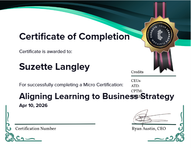 Aligning Learning to Business Strategy Certificate
