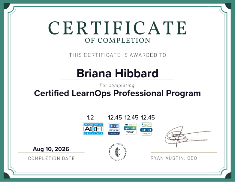 Certified LearnOps Professional Program Certificate