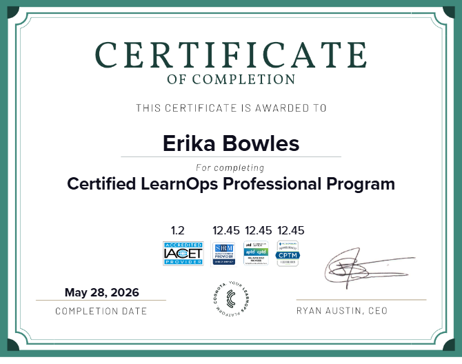 Certified LearnOps Professional Program Certificate