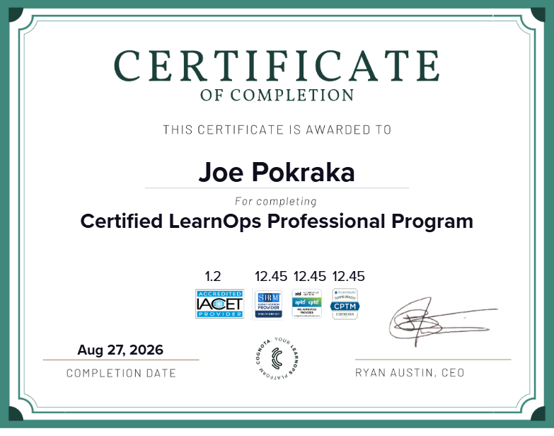 Certified LearnOps Professional Program Certificate