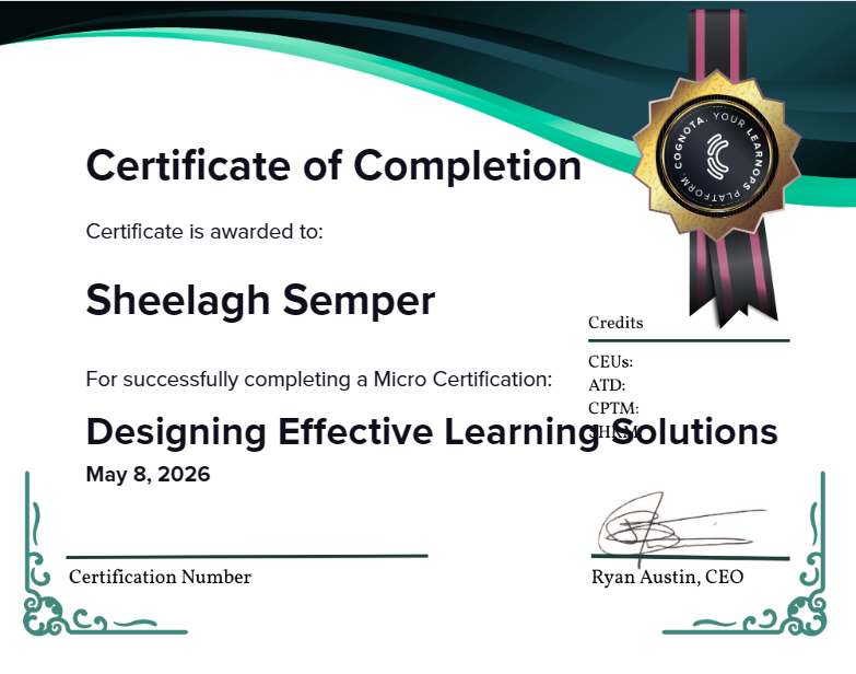 Designing Effective Learning Solutions Certificate