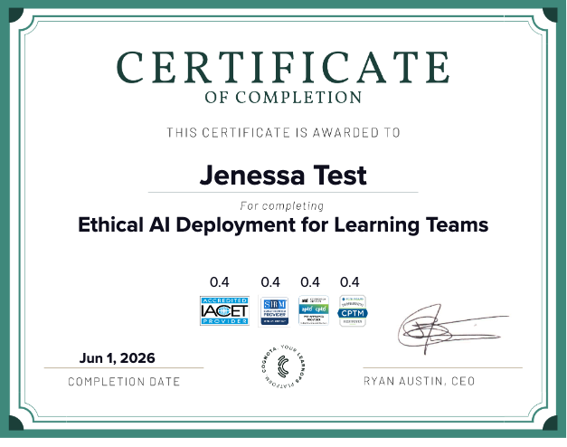 Ethical AI Deployment for Learning Teams Certificate