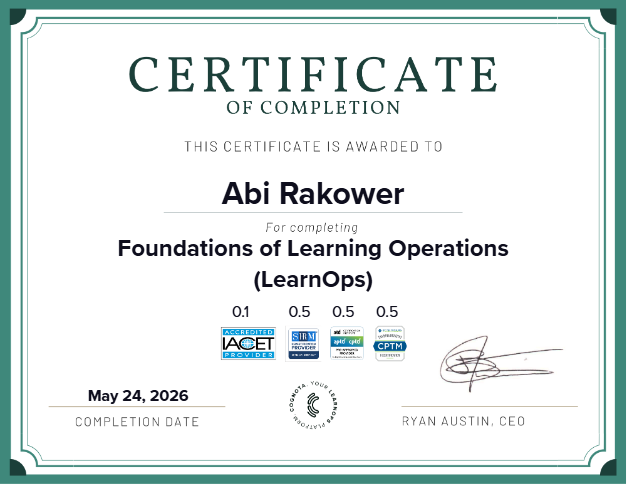Foundations of Learning Operations (LearnOps) Certificate