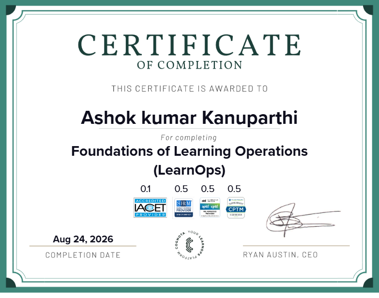 Foundations of Learning Operations (LearnOps) Certificate