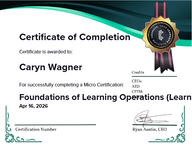 Foundations of Learning Operations (LearnOps) Certificate