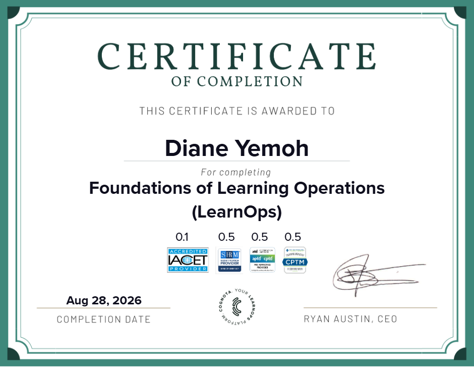 Foundations of Learning Operations (LearnOps) Certificate