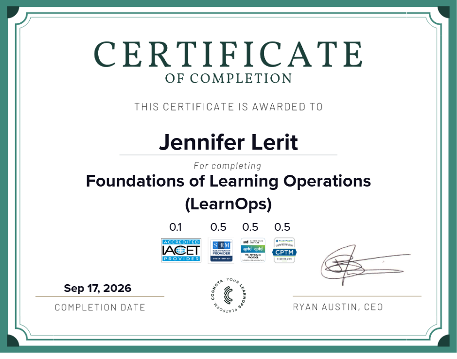 Foundations of Learning Operations (LearnOps) Certificate