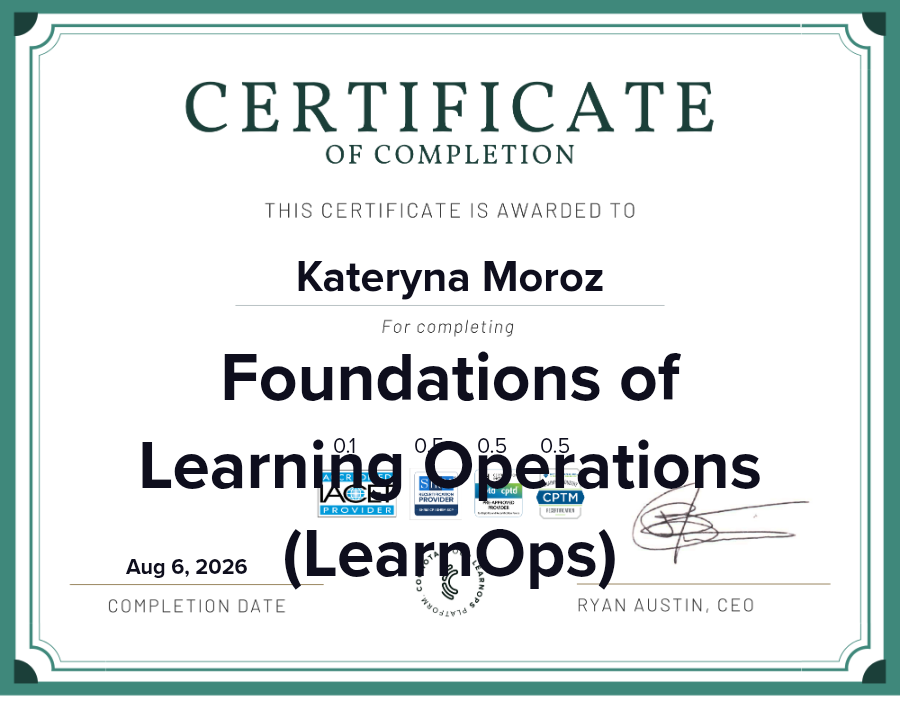 Foundations of Learning Operations (LearnOps) Certificate