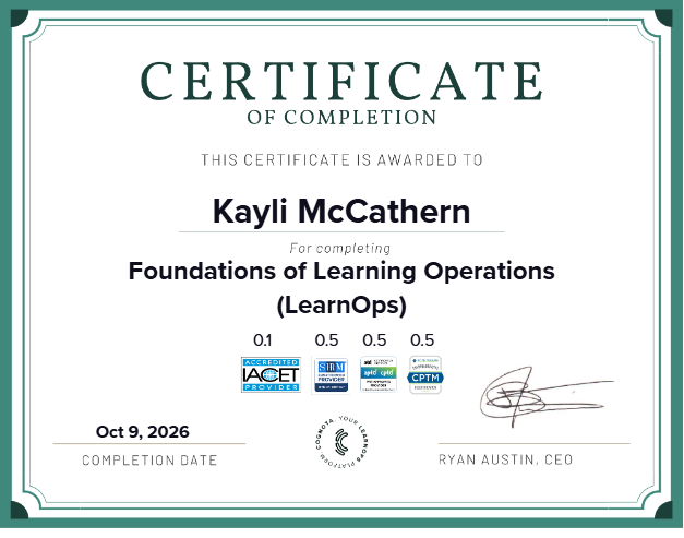 Foundations of Learning Operations (LearnOps) Certificate