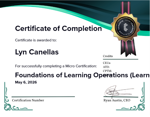 Foundations of Learning Operations (LearnOps) Certificate