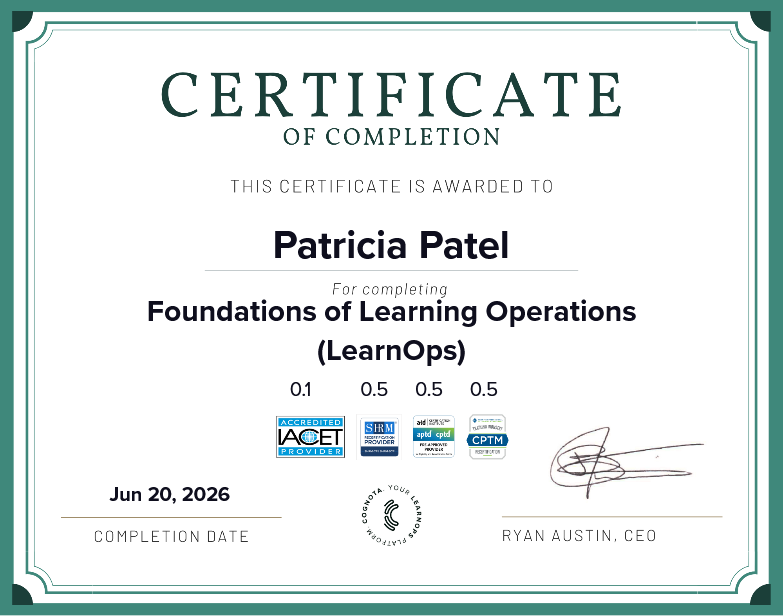 Foundations of Learning Operations (LearnOps) Certificate