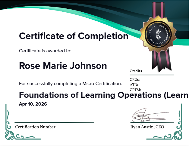Foundations of Learning Operations (LearnOps) Certificate