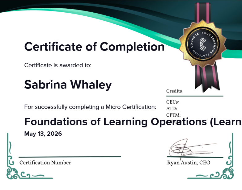 Foundations of Learning Operations (LearnOps) Certificate