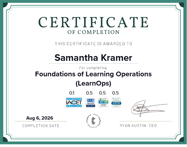 Foundations of Learning Operations (LearnOps) Certificate