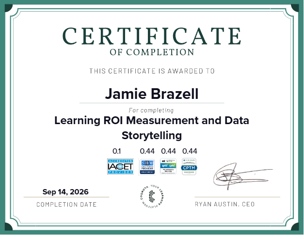 Learning ROI Measurement and Data Storytelling Certificate