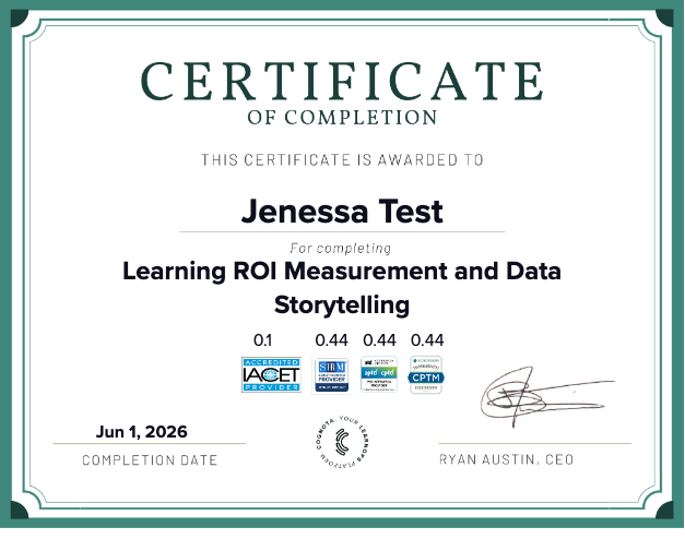 Learning ROI Measurement and Data Storytelling Certificate
