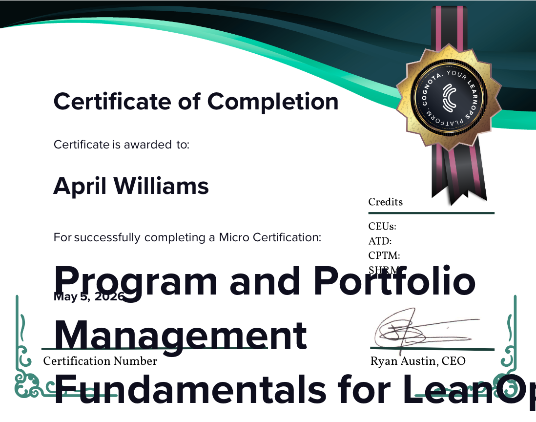 Program and Portfolio Management Fundamentals for LeanOps Certificate