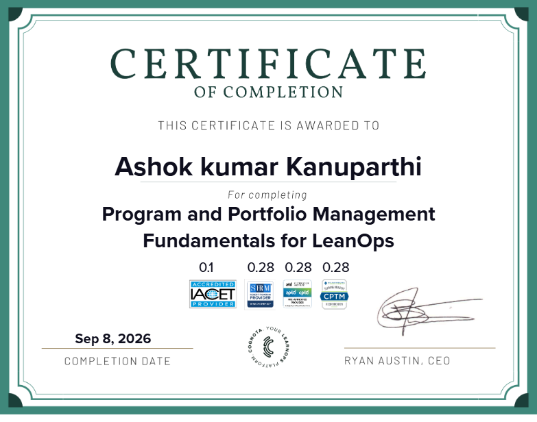 Program and Portfolio Management Fundamentals for LeanOps Certificate