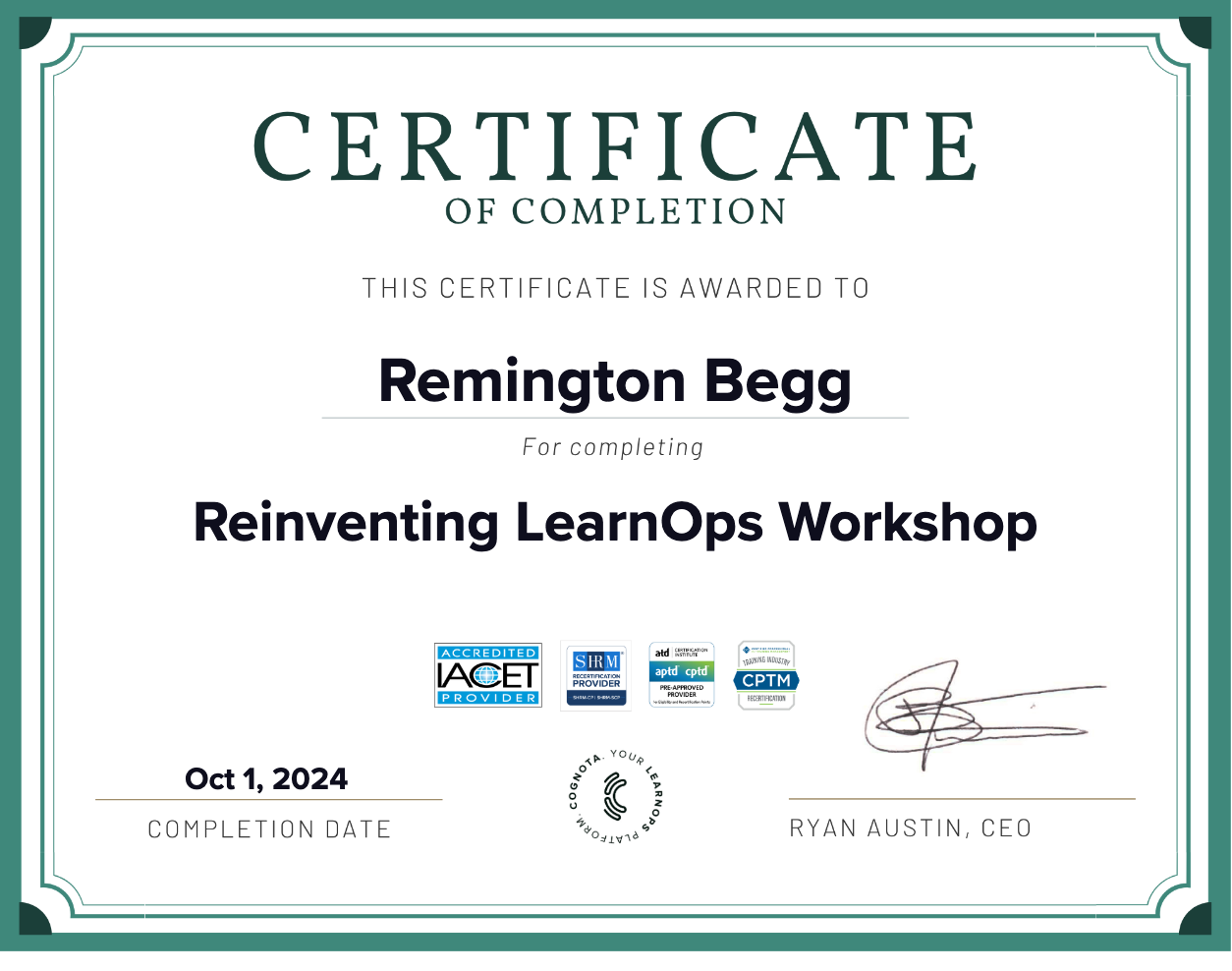 Performance Consulting and Business Need Diagnosis for L&D Teams Certificate